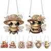 2pcs Bee Theme 2D Flat DIY Special Shape Rhinestone Diamond Art Window Pendants Diamond Painting Set Home Wall Decoration Crafts