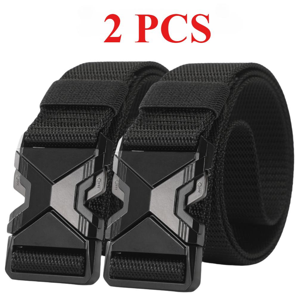 2PC Quick Release Pluggable Buckle Sports Belt Breathable Men Belts For Men Pants Belt Men Bbelt Perfect for Outdoor Adventures