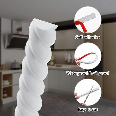 1 Stück 39,3" Selbstklebende Flexible Zierleiste - Abziehen & Aufkleben für Wände, Böden, Sockelleisten & Heimdekor