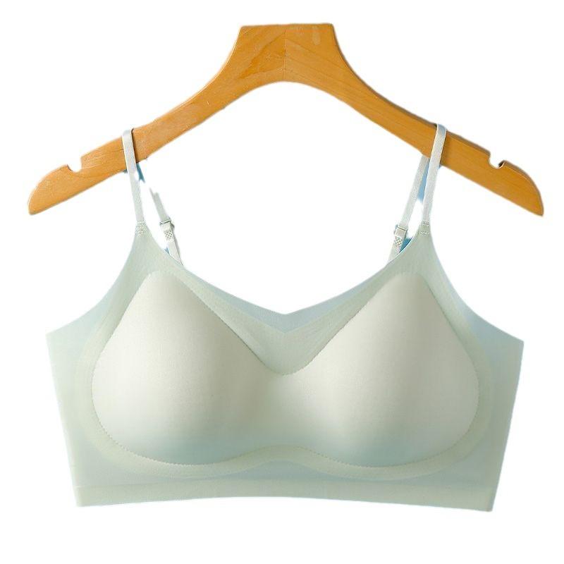 Ice Silk Cami Vest Bra with Built-in Pads, Wireless Seamless Back Smoothing Push Up Anti-Sag Bandeau Bra