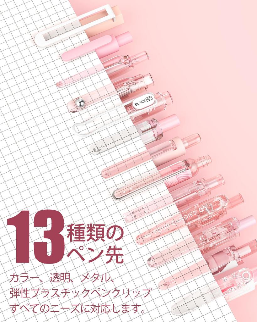 Four Candies Gel Ballpoint Pen Cute Notebook Gel 12 Ballpoint Pens 2 Easy to Quick Drying Perfect for School Writing Student Stationery Pink Set,