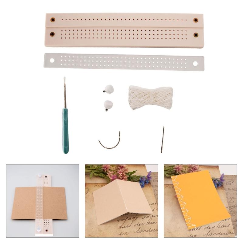 Bookbinding Tool Scrapbooking Supplies with Hole Punching Tool Sewing Needle and Thread For Binding Notebook Journal