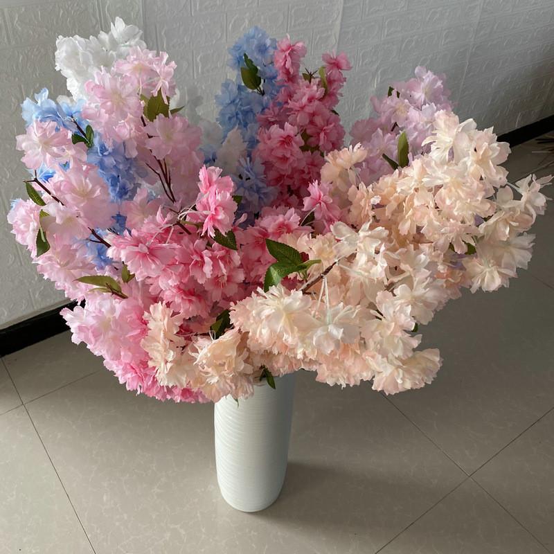 Realistic Blossom Cherry Silk Flowers Wedding Decor Home Staging Photo Props