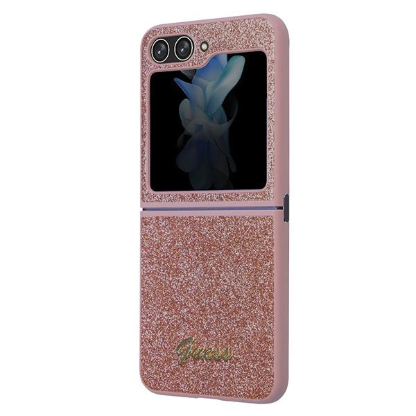 Guess Guhczf5Hggshp F731 Z Flip5 Pink Hardcase Glitter Script