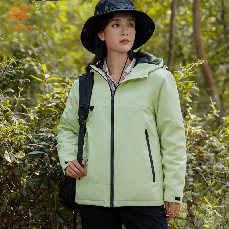 Unisex Waterproof Windbreaker: Breathable, Cotton-Padded, Team Style Workwear for Outdoor Warmth