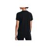 Under Armour Solid Color Round Neck Short Sleeve T-Shirt With Letter Logo Print Women Tops Black 1356305-003