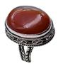 Carnelian Natural Gemstone Antique Silver Plated Ring US Size-8.5" R 415