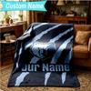 1PC Custom Name Blanket Grizzly Marks Logo Design Flannel blankets Patterns Throw Blanket All-Season Soft Gift for Couch, Bed, Camping, Birthday gifts