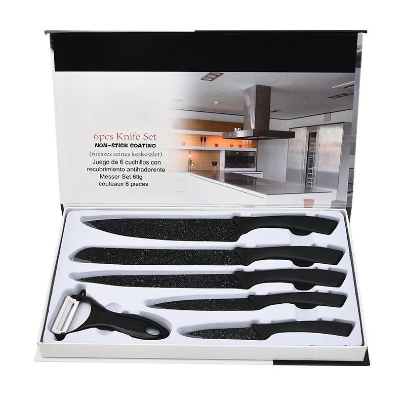 Sada kuchyňského nářadí z nerezové oceli Šestidílná sada nožů na balení v dárkové krabičce