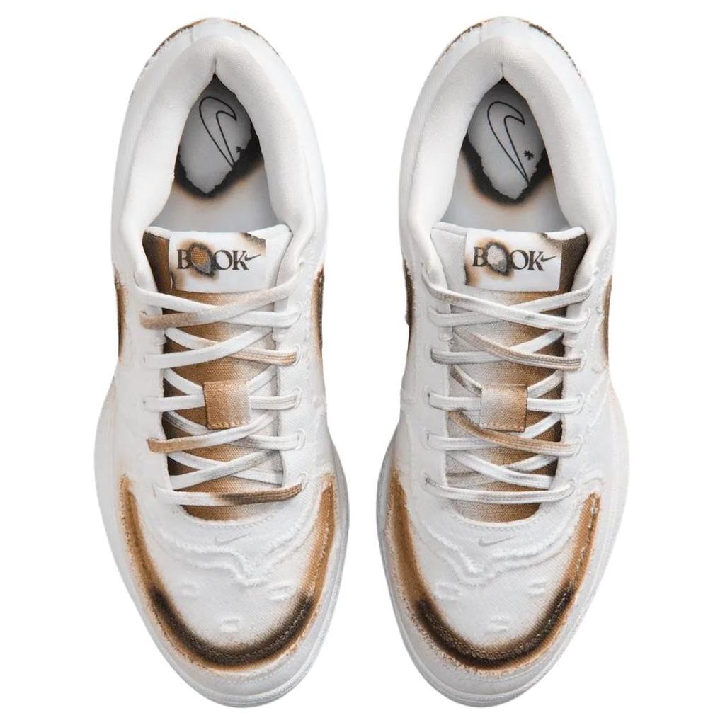 Nike Book 1 SE EP Comfortable Soft Durable Support Basketball Shoes Men Sneakers White Brown IO9988-100