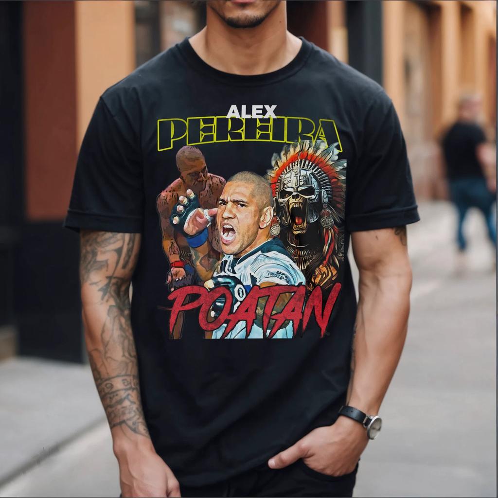 Alex Poatan Pereira Combattente Brasiliano di MMA Uomo Nero Taglia S-5XL