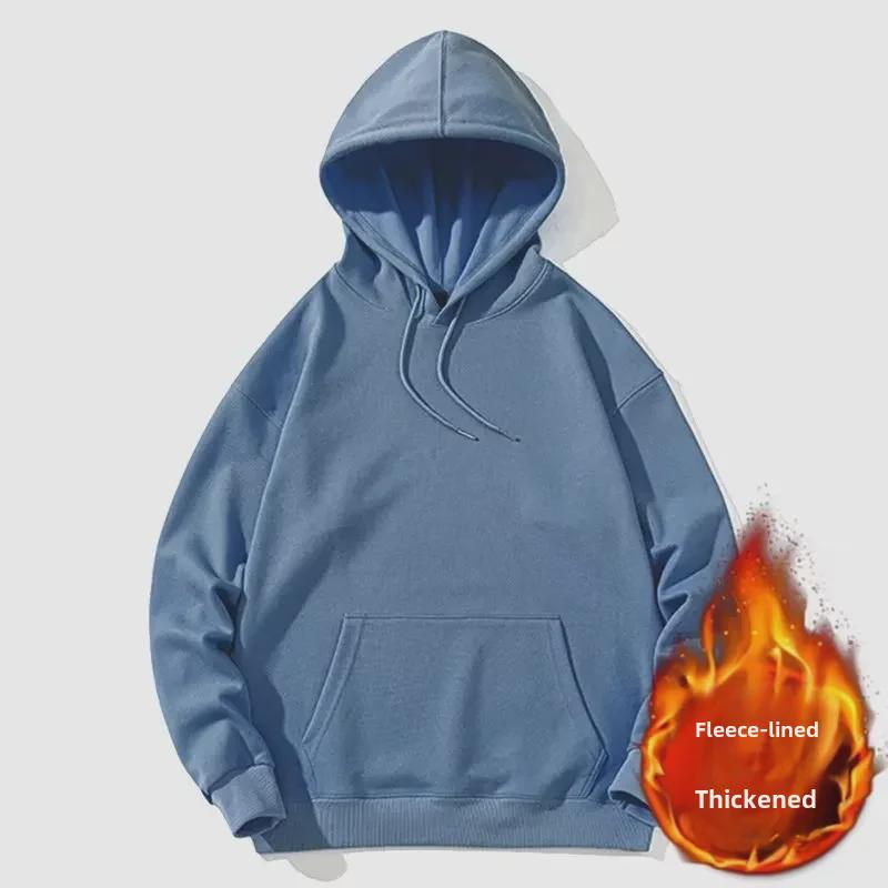 Men's Japanese Loose Fit Thin Fleece Hooded Sweatshirt for Spring/Autumn - Trendy Unisex Outerwear