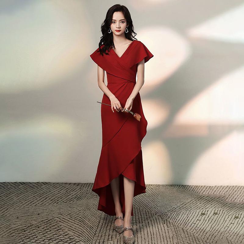 

WTEMPO женское платье сексуальное платье с высокой вилкой и низким вырезом «рыбий хвост» облегающее платье на бретелях с бедрами вечернее платье 2XL красный