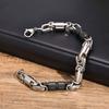 Klobige Byzantinische Armbänder für Männer Jungen, Zweifarbiges Edelstahl Handgefertigtes Armband, Rock Punk Schmuck Geschenk