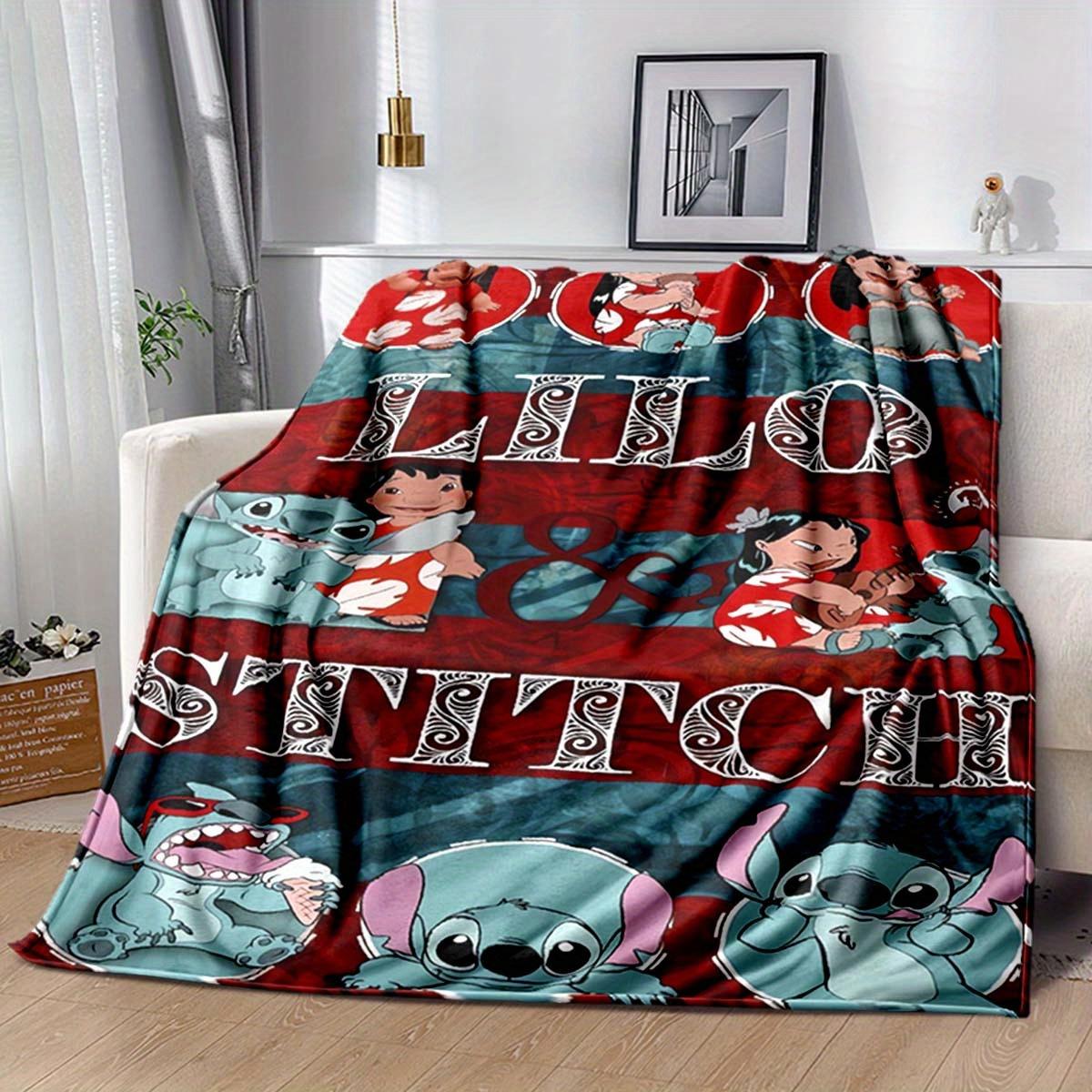 

1pc Stitch and Lilo Printing for All Season, Cartoon, Office, Lunch Rest, Camping Talk, Car, Multifunctional Gift 130cmx150cm