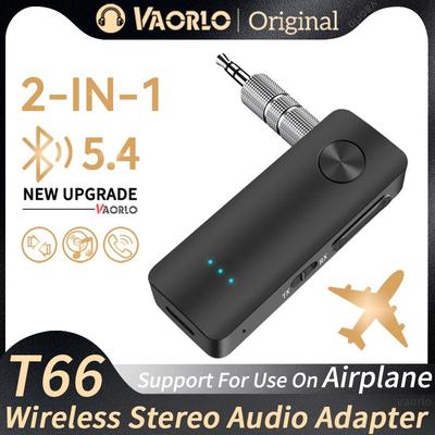 2 ühes Bluetooth 5.4 helivastuvõtja saatja Hifi stereo juhtmevaba adapter 3.5MM AUX mikrofoniga autole lennukile telerile PC kõlarile