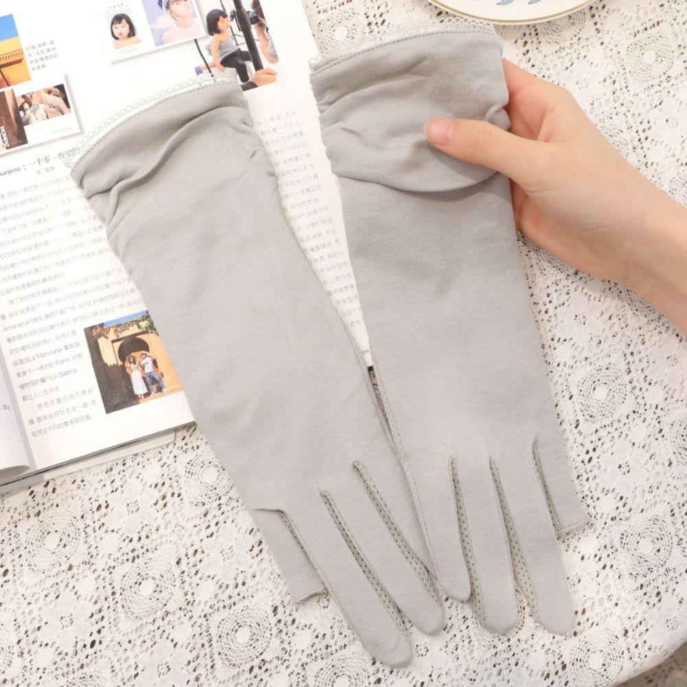 Anti-UV Women Sunscreen Gloves Thin Summer Driving Mittens Sun Protection Riding Gloves Outdoor