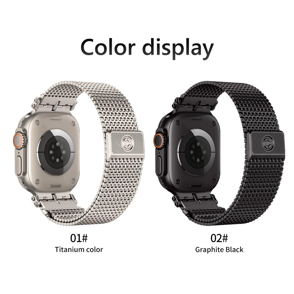 Mediolański Pasek do Apple Watch Band Ultra 2 49mm 10 46mm 9 8 7 45mm Luksusowa Metalowa Bransoleta z Magnetycznym Zapięciem dla iWatch 6 5 4 SE 44mm