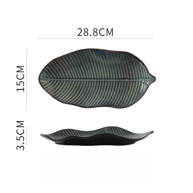 Ceramic Tableware Irregular Leaves Dinner Plate Decorations Sushi Dish Home Restaurant Large Fish Plate Dishes and Plates Sets