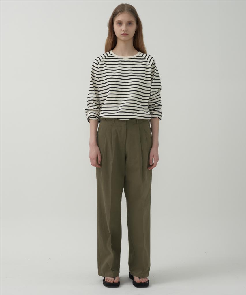 MOTT Buckle Cotton Pants - Khaki