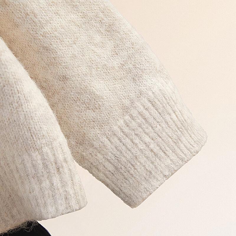Women's Embroidered Wool-Blend Tie-Knit Sweater