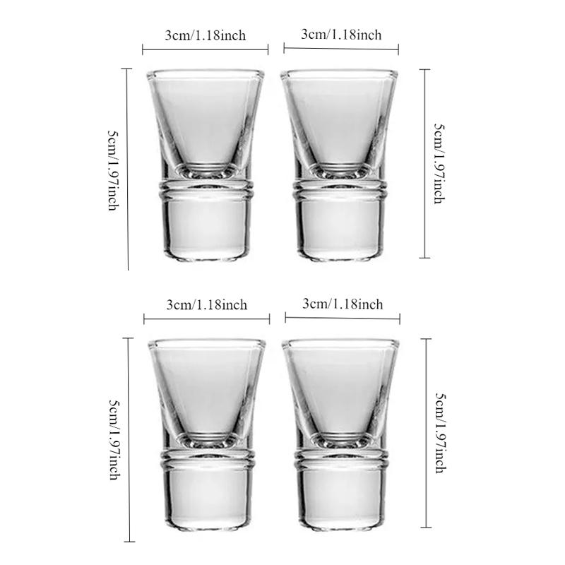 

4pcs Transparent Liquor Cup Iceberg Bottom Wine Glass Creative Baijiu Cup Drinkware Shot Glass Bar Exquisite Wine Glasses Cup 4pcs