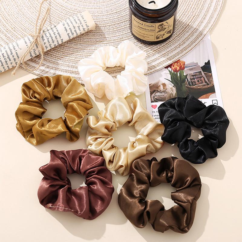 Satin Scrunchies For Women Hair Ties Bands Elastic Handmade Hair Band Ponytail Holder Headband Hair Accessories