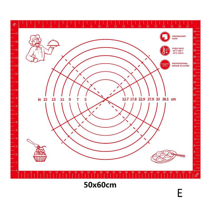 1 Stück Silikon Antihaft-Küchenhelfer Backformen Backmatte Knetmatte Teigmatte Pizza Kuchen Teigbereiter Küche Kochen Grill