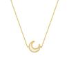 Korean-Inspired Moon White Mother-of-Pearl Jewelry Set: 18K Gold-Plated Titanium Pendant Necklace & Earrings