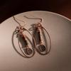 Bohemian Earrings Retro Natural Stone Beaded Pendant Earrings Premium Sense Maillard Earrings