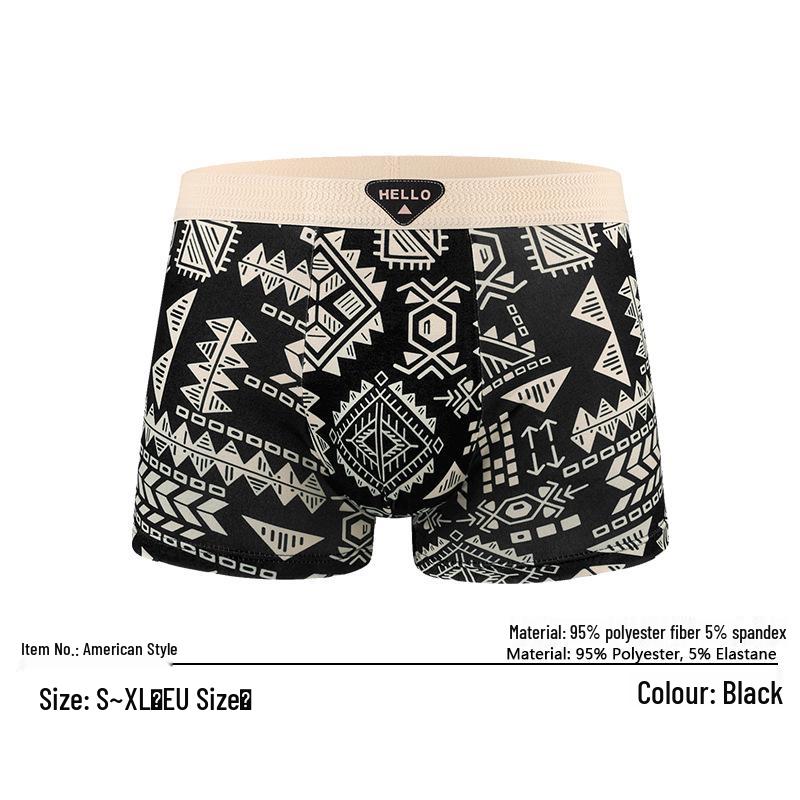 American Retro Summer Boxer Briefs: Skin-Friendly, Breathable, Comfortable Youth Men's Underwear