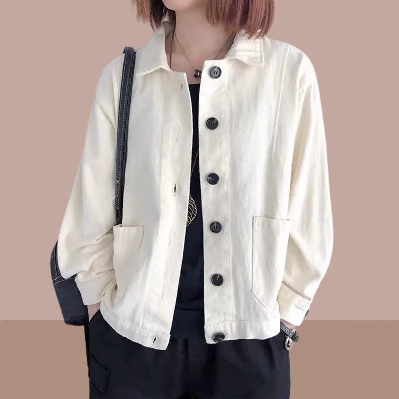 

Экспорт Экспорт Темперамент Чистый цвет Хлопок Рубашка с длинным рукавом Пальто Женское Весна и Осень Свободный Универсальный Молодежный Лацкан Пиджак Beige XL