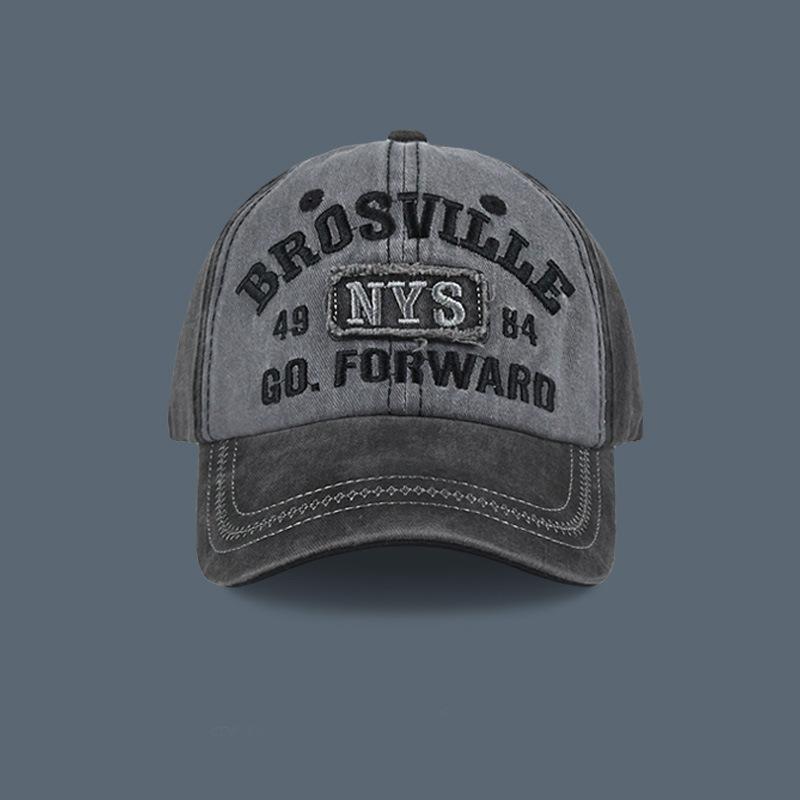 

New retro washed baseball cap female niche personality big head versatile three-dimensional embroidery cap male Adjustable