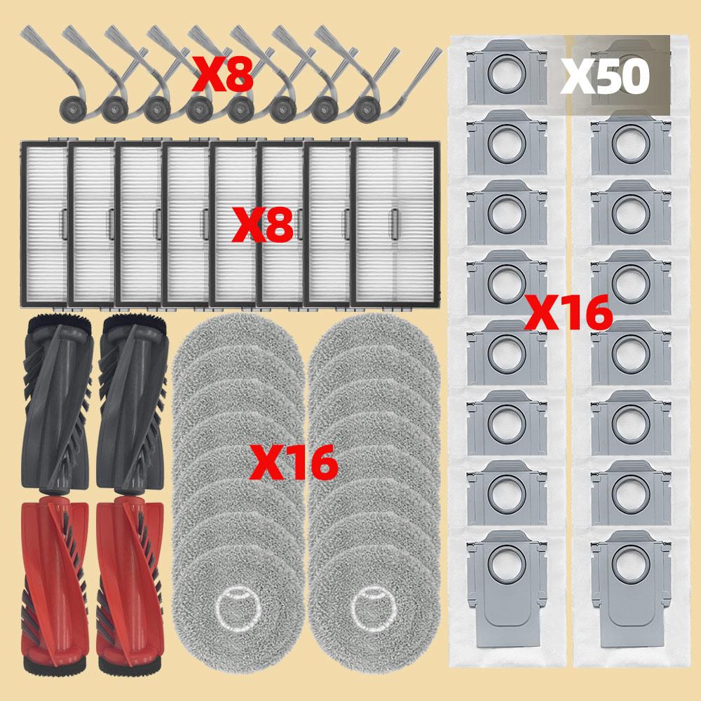 Fit For Roborock Qrevo CurvX / Qrevo EdgeT / Saros 10R / S9 MaxV Slim / G20s Ultra Main Side Brush Filter Mop Cloth Dust Bag