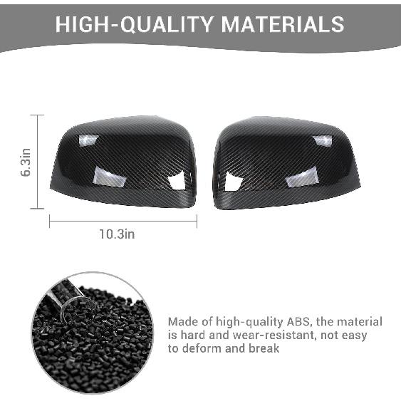 For Grand Cherokee Side Mirror Cover Trim for Jeep Grand Cherokee 2011-2020 for Dodge Durango 2011-Present Carbon Fiber Exterior Accessories 2pcs