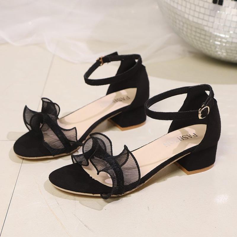 Fashion Lace Elegant  Sandals Woman Shoes Summer New 2025 Fashion Plus Size Pumps Dress Open Toe Designer Sandalias De Mujer