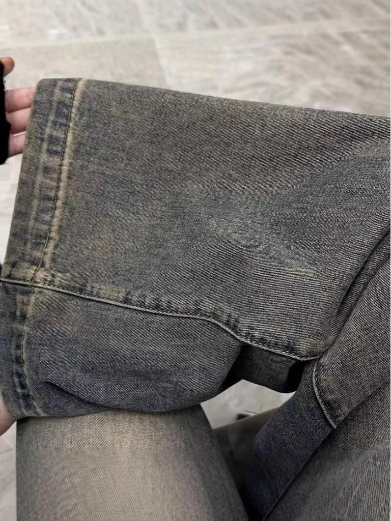 Women's High-Waist Retro Distressed Wide-Leg Jeans – New Spring/Summer Styles, Loose, Slim, Drapey, Versatile, Floor-Length Straight Trousers.
