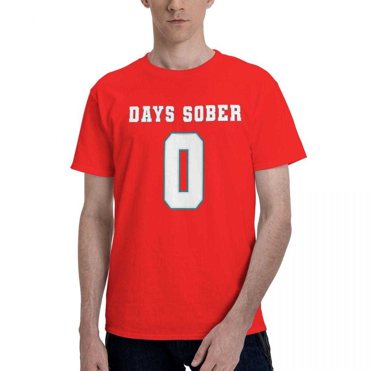 Zero Days Sober 100 Cotton Casual Breathable Confortable Tops Funny TShirt For Men Graphic Tee S