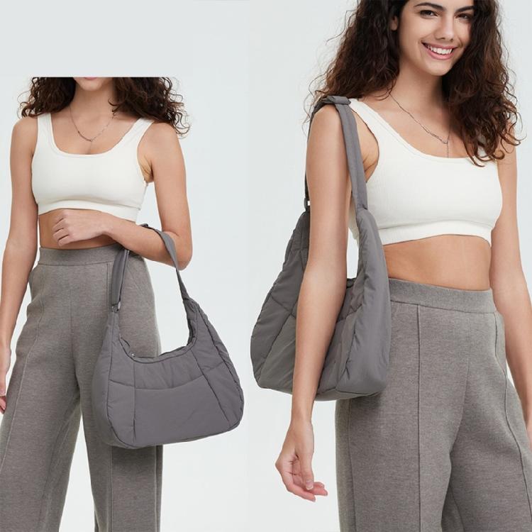 Fashion Underarm Bag for Women Versatile Shoulder Bag Solid Color Armpit Bag