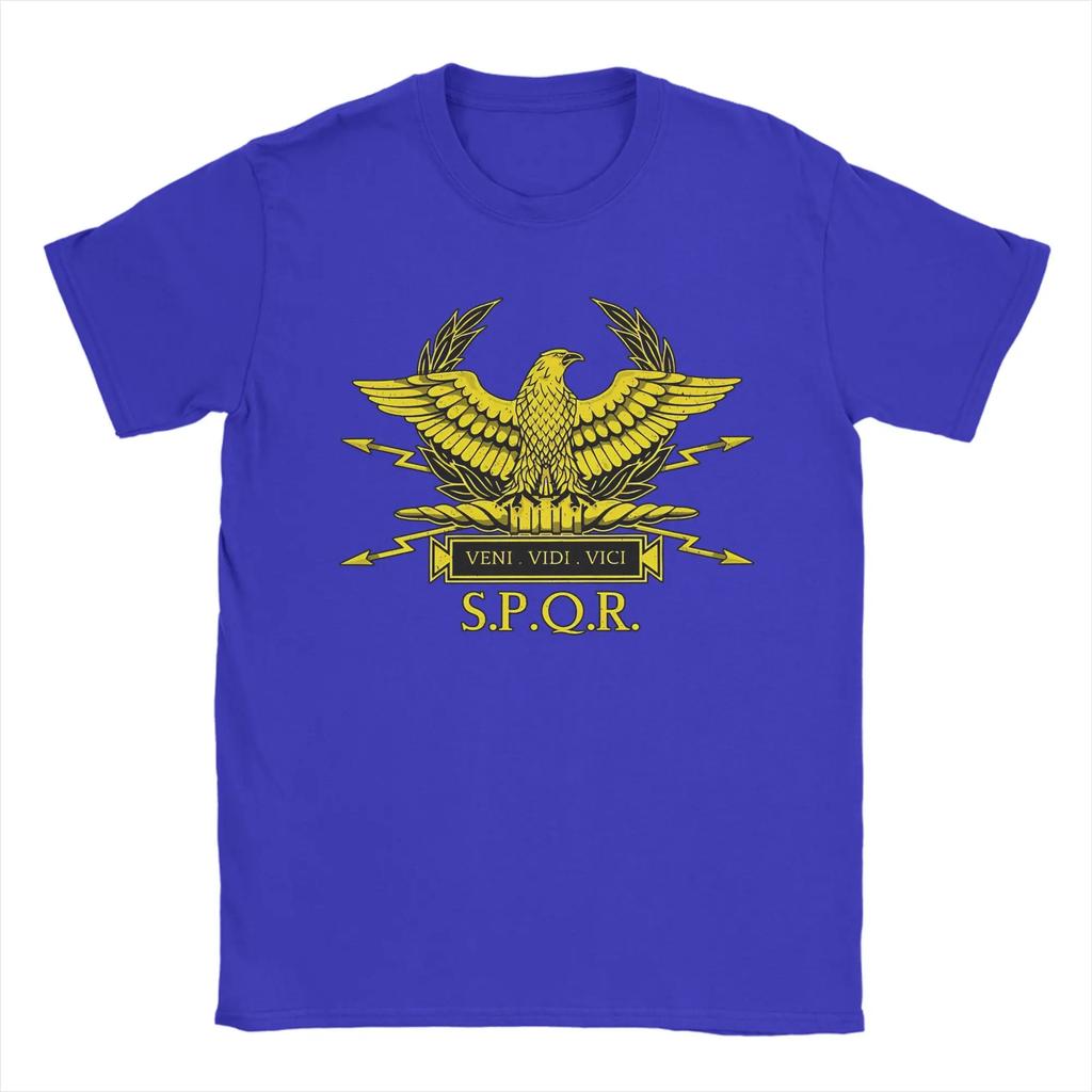 Roman Standard Rome SPQR Roman Empire Gold Men's T Shirt Vintage Tee Shirt Short Sleeve T-Shirts Cotton Big Size Clothing