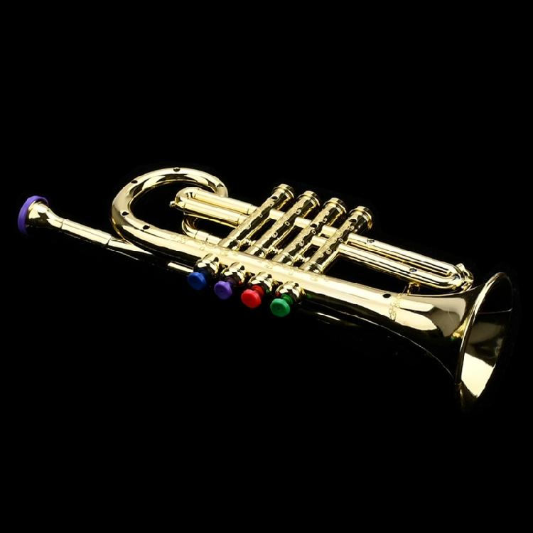 Golden Music Educational Children Trumpet Kids Trumpet Plastic for W/ 4 Colored