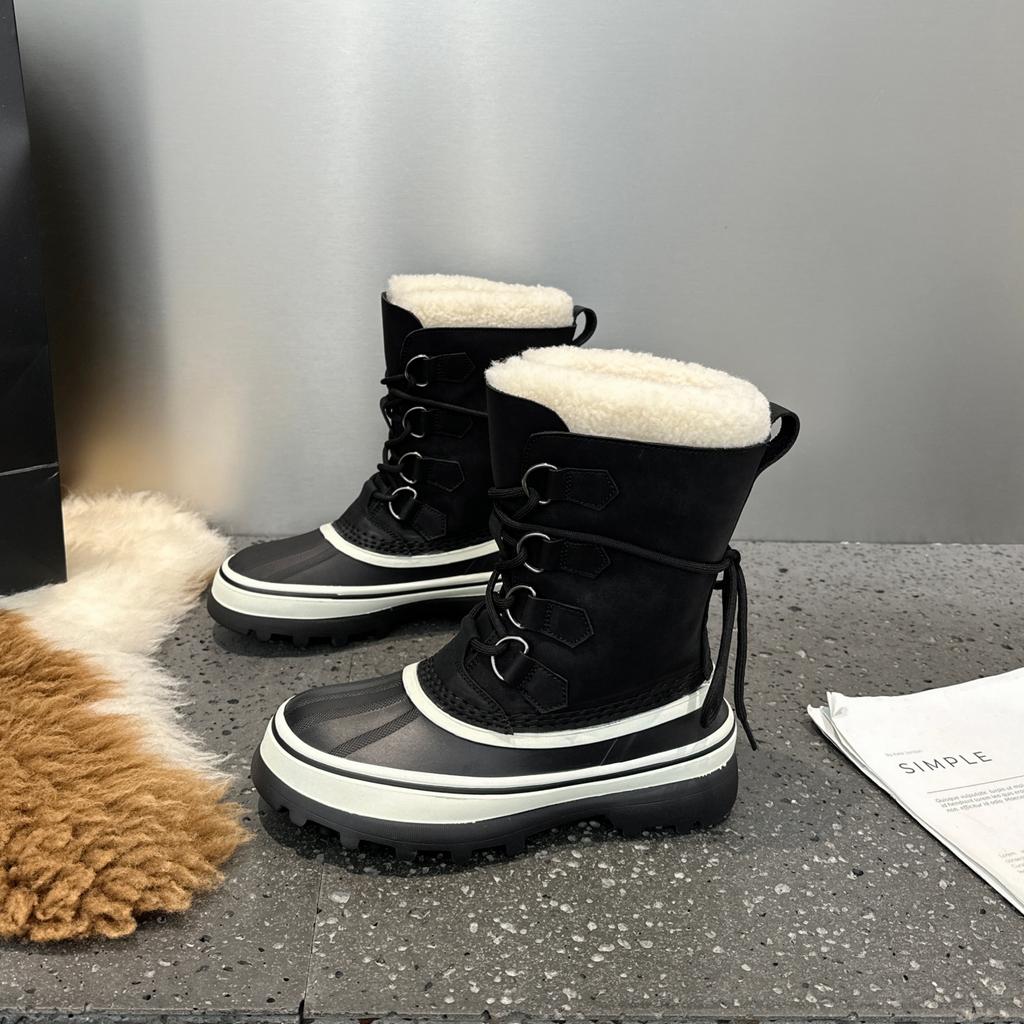 Outdoor mountaineering waterproof snow boots duck hunting boots women's winter cold-proof warm non-slip thick-soled medium boots