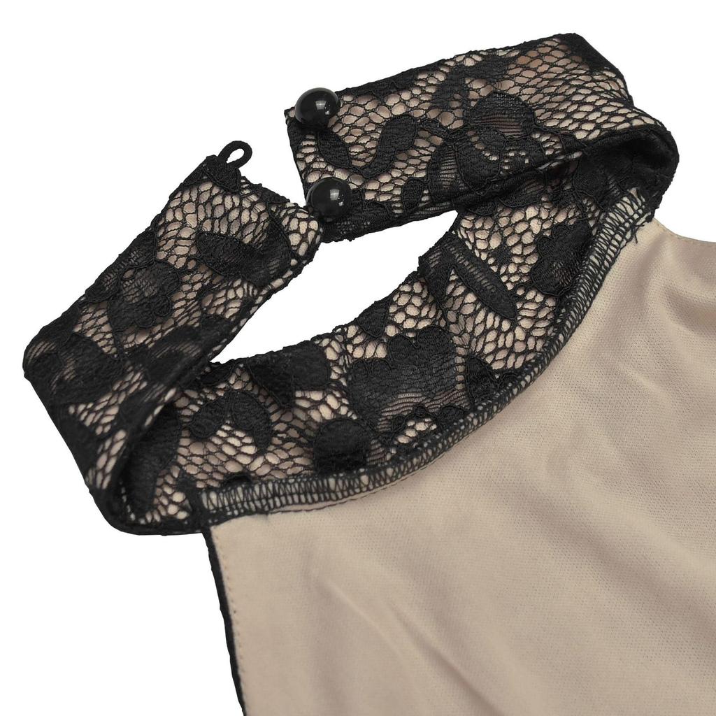 Women's Sexy Halter Lace Sleeveless Split Dress - European/American Fashion