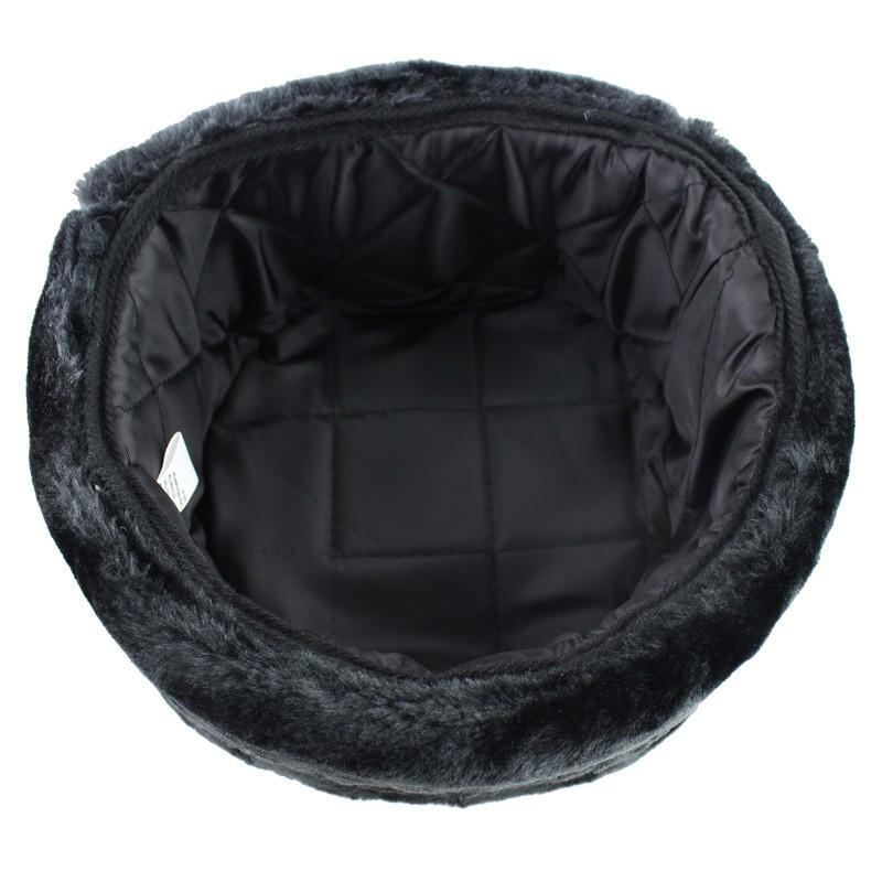 Winter Warm Faux Fur Trapper Hat With Soviet Emblem PU Leather Cap Men Women Skiing Snowboarding Cold Weather Protection