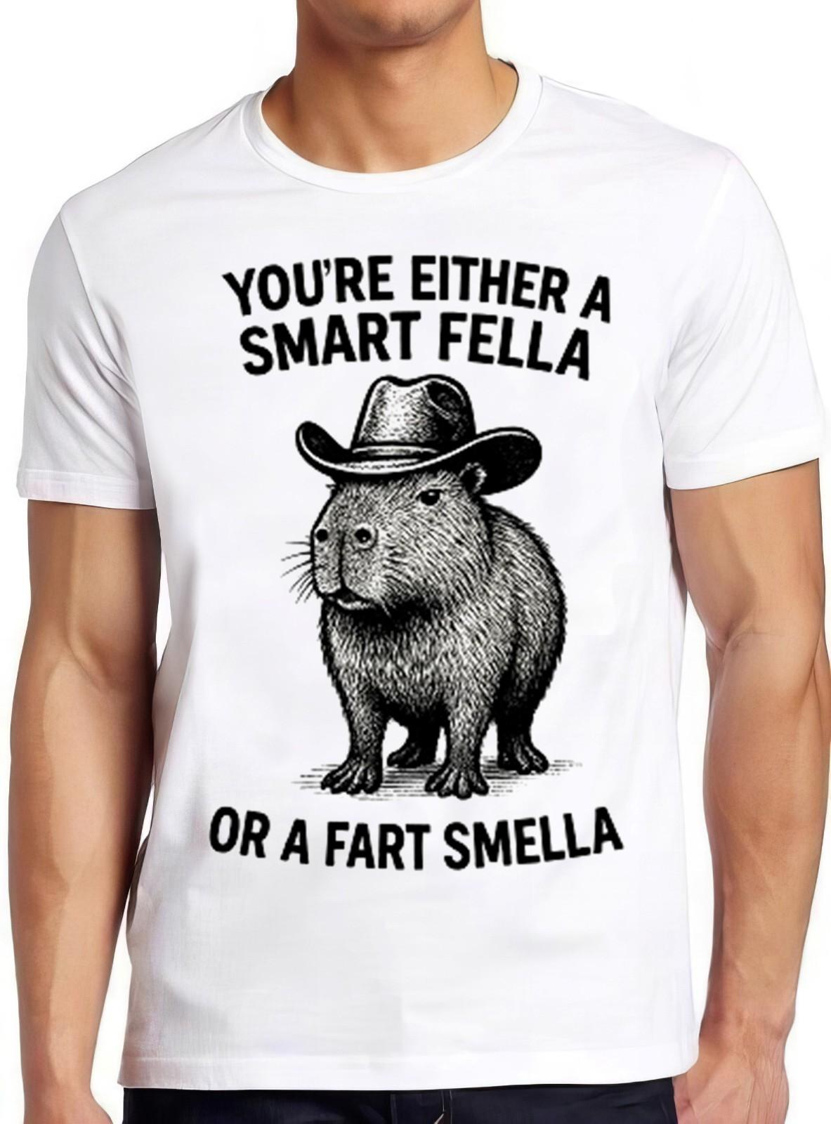 Capybara Smart Fella Or Fart Smella Best Seller Funny Gift Tee T Shirt 2577 S