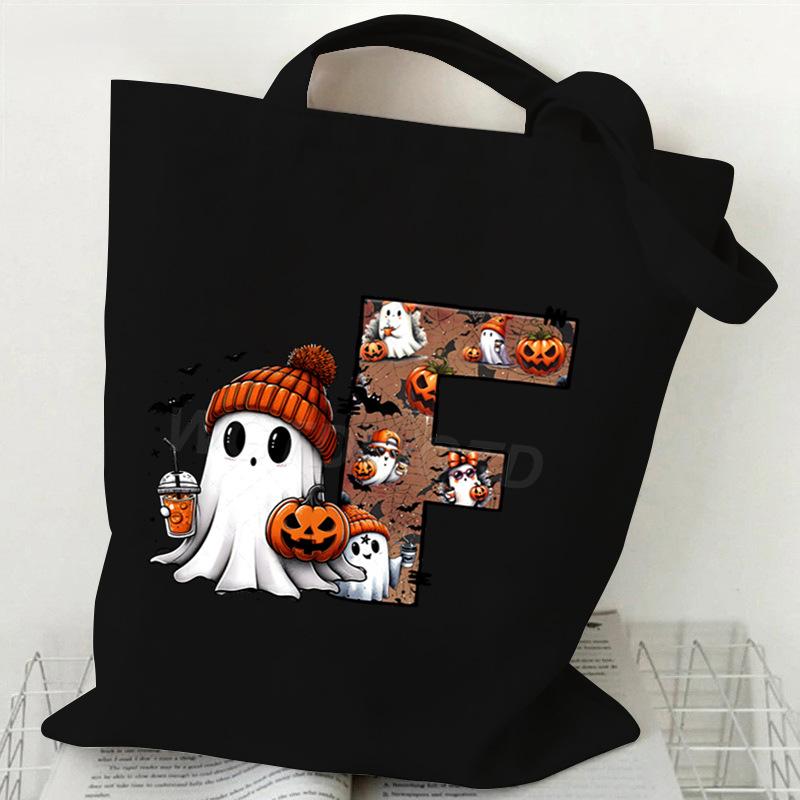 26 Letters Personalized Printing Trend Handbag Commuter Shoulder Bag Canvas Bag