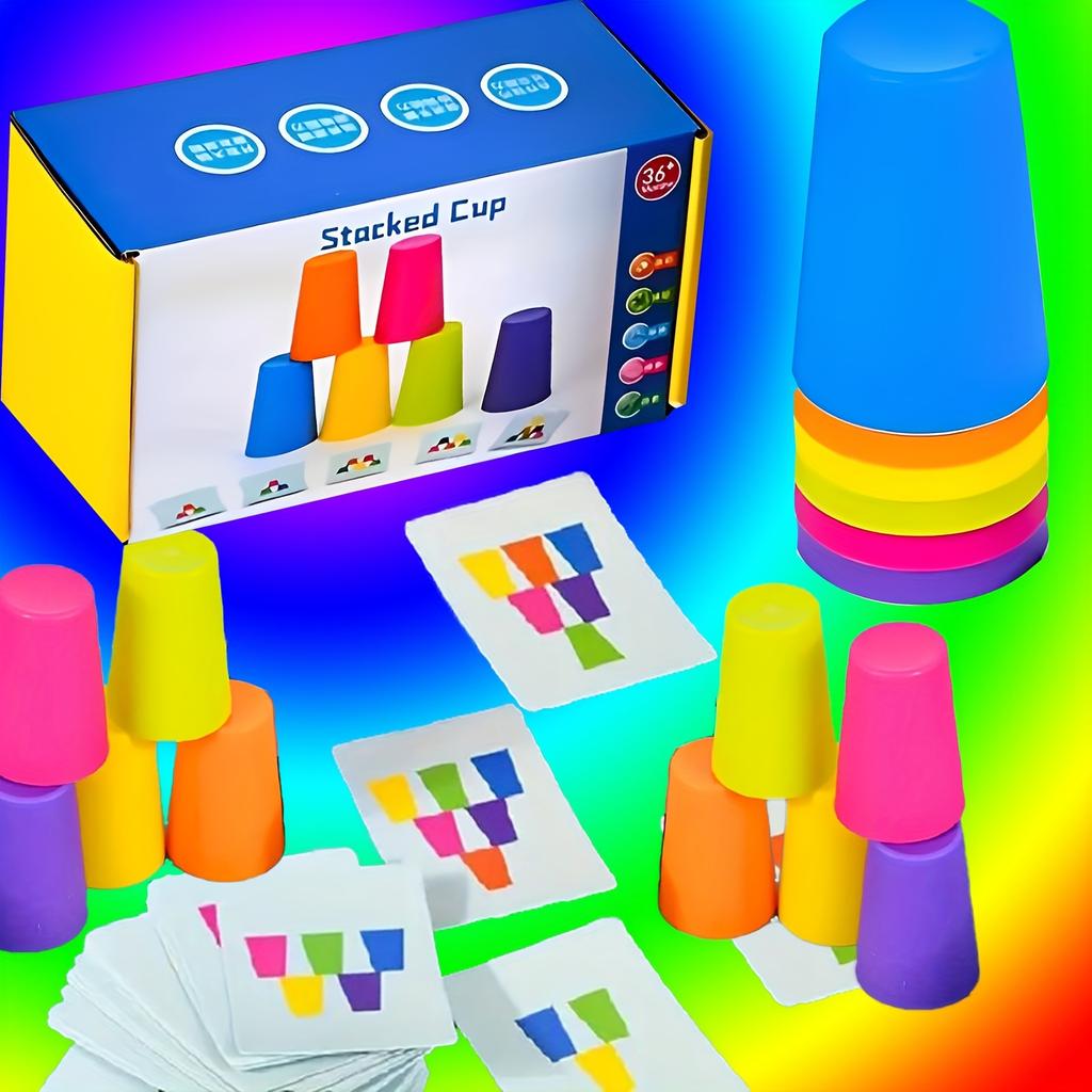 Battle Stacking Cups Table Game Color Sorting Cognitive Training Puzzle Competitive Stacking Cups Parent-child Interactive Toys