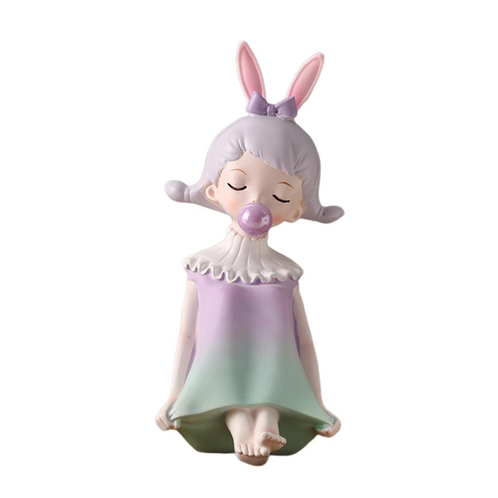 Blowing Bubble Figurine Desk Decoration Modern Birthday Gifts Cute Statue for Shelf Decor Small