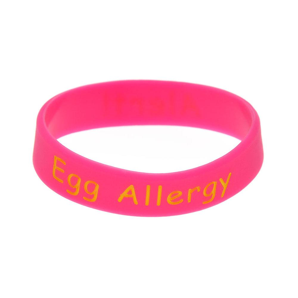

Silicone Medical Alert Wristband for Egg Allergy - Available in Men s, Women s & Children s Sizes розовый