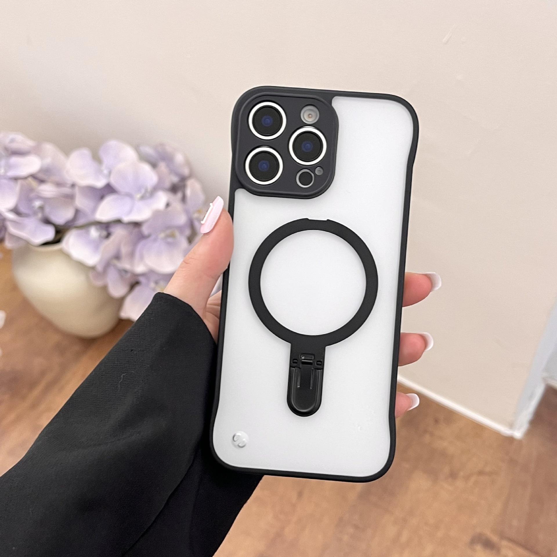 

Подходит для iPhone16promax Чехол для мобильного телефона Матовый чувствительный к коже Магнитный присоска 15/14 Защитный чехол от падения Apple 16Plus чёрный